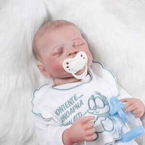 Reborn Baby Doll Boy Realistic Newborn 22 Inch Soft Vinyl Body Toy Gift for Kids